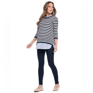 Seraphine maternity sweater with tank and detachable collar, L